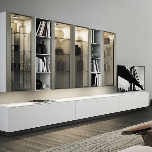 Ensemble TV mural contemporain - LOUNGE - COMPOSIT - en bois