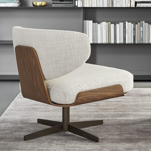 Chauffeuse contemporaine - Olos - BONALDO - en cuir / en tissu / en placage de bois