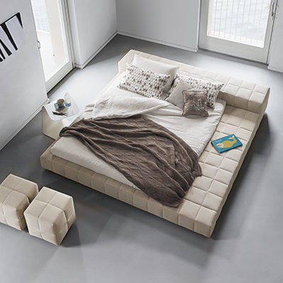 Lit tatami - SQUARING - BONALDO - double / contemporain / tapissé