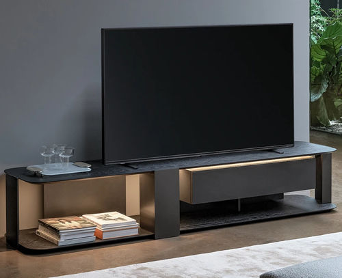 Meuble TV contemporain - Paddle - BONALDO - lowboard / avec éclairage intégré / avec tiroirs