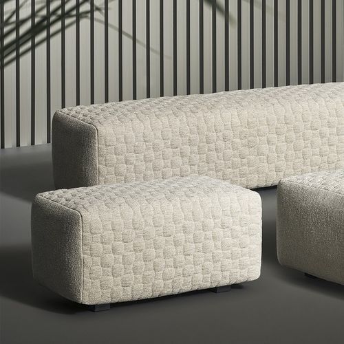 Pouf contemporain - Intrecci - BONALDO - en tissu / en cuir / carré