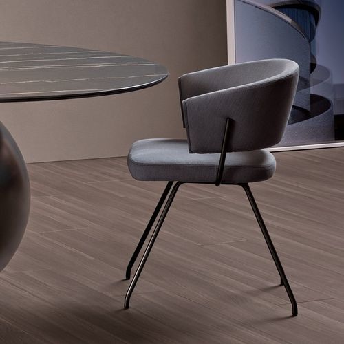 Chaise de salle à manger contemporaine - Bahia - BONALDO - d'intérieur / en cuir / en tissu