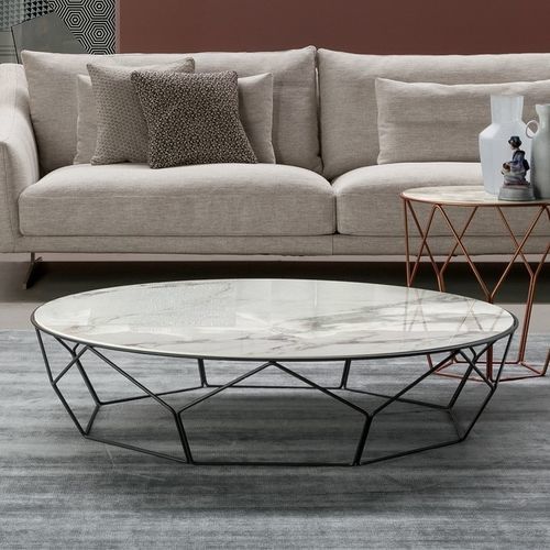 Table basse contemporaine - Arbor - BONALDO - en verre / en céramique / avec piètement en métal peint