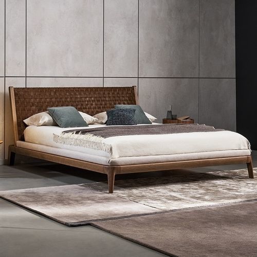 Lit double - Honeymoon - BONALDO - contemporain / tapissé / avec tête de lit en cuir
