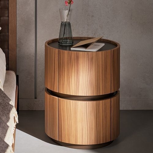 Table de chevet contemporaine - Moneypenny - BONALDO - en chêne / en noyer / en placage de bois