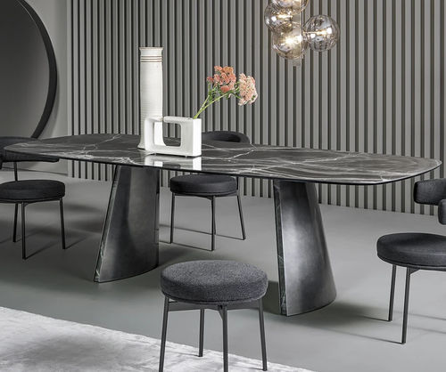 Table à manger contemporaine - Torii - BONALDO - en placage de bois / en noyer / en chêne