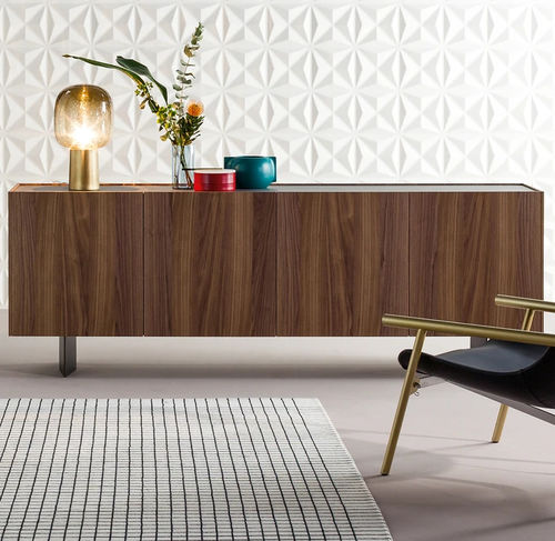 Buffet contemporain - Outline - BONALDO - en métal peint / en céramique / en placage de bois