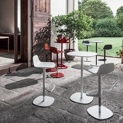 Tabouret de bar contemporain - Bonnie - BONALDO - en polypropylène / avec piètement en métal peint / piètement central