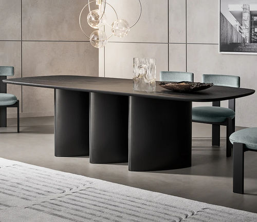 Table à manger contemporaine - Louver  - BONALDO - en placage de bois / en céramique / en marbre