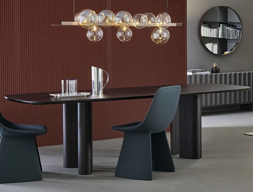 Table à manger contemporaine - Geometric - BONALDO - en chêne / en noyer / en placage de bois