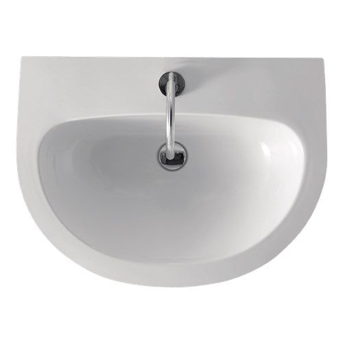 Vasque suspendue - 3740 - Kerasan - en céramique / avec miroir ajustable / en forme de D
