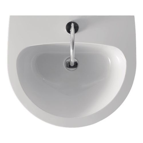 Vasque sur pied - 3741  - Kerasan - en céramique / avec miroir ajustable / en forme de D