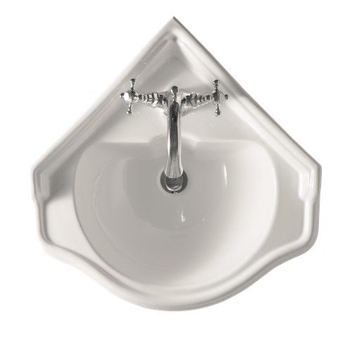 Vasque suspendue - 1032 - Kerasan - en céramique / d'angle / 1 trou