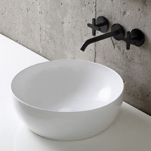 Vasque à poser - ELLA040140C0 - Azzurra - en céramique / ronde / sans trou
