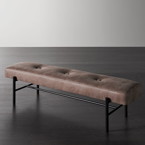 Banquette contemporaine - NINA - MERIDIANI - en tissu / en cuir / avec piètement en métal