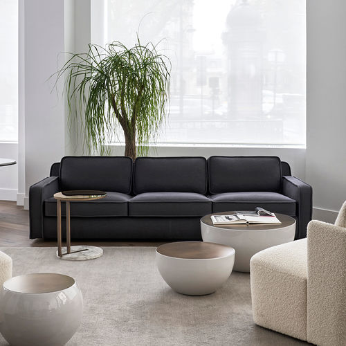 Canapé contemporain - HECTOR - MERIDIANI - en tissu / en cuir / blanc