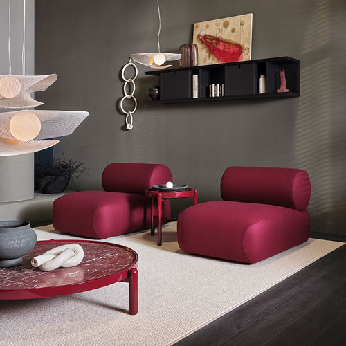 Chauffeuse contemporaine - OSCAR - MERIDIANI - en tissu / en cuir / en bois