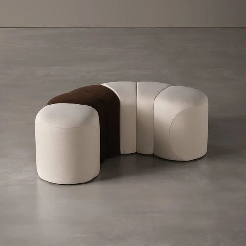 Pouf contemporain - BACO - MERIDIANI - en cuir / en tissu / autres formes