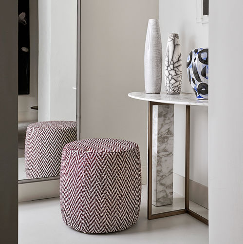 Pouf contemporain - CHARLOT - MERIDIANI - en bois / en tissu / carré