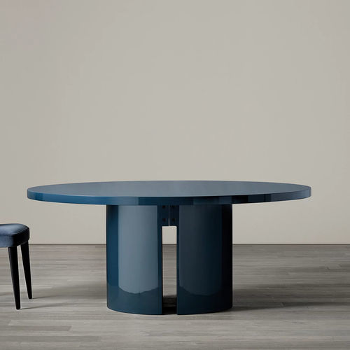 Table à manger contemporaine - GONG - MERIDIANI - en chêne / en bois laqué brillant / en verre