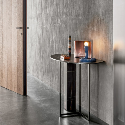 Console contemporaine - ABEL - MERIDIANI - en chêne / en bois laqué brillant / en bois laqué mat