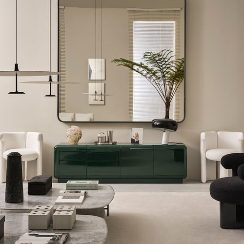 Buffet contemporain - ROMEO - MERIDIANI - en bois laqué brillant / en bois laqué mat / à portes battantes
