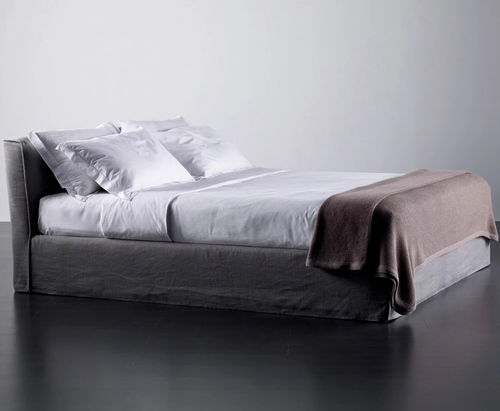 Lit double - LAW - MERIDIANI - simple / contemporain / tapissé