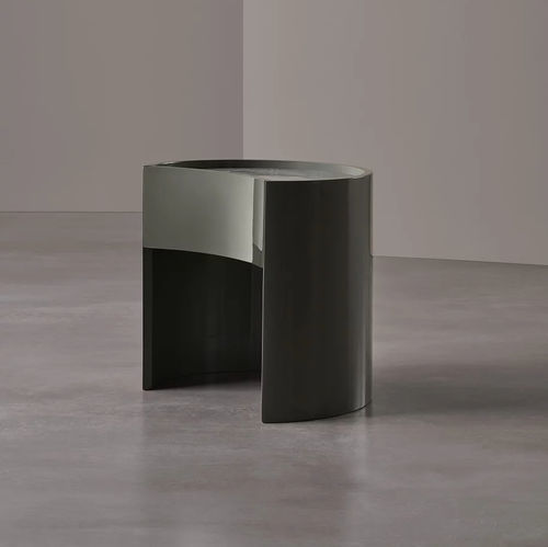 Table de chevet contemporaine - RONNY - MERIDIANI - en bois laqué brillant / en bois laqué mat / en cuir