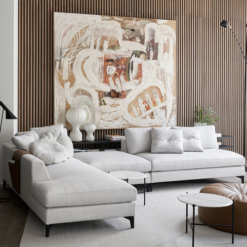Canapé modulable - LOUIS UP - MERIDIANI - contemporain / en tissu / en cuir