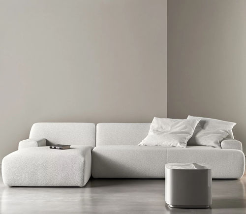 Canapé contemporain - NORTON - MERIDIANI - en tissu / en cuir / avec accoudoirs