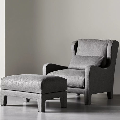 Fauteuil contemporain - FORREST - MERIDIANI - en tissu / en cuir / en chêne