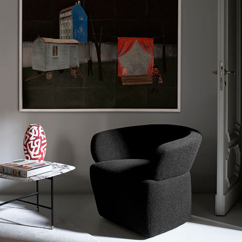 Fauteuil contemporain - JOSEPHINE - MERIDIANI - en tissu / en cuir / en bois