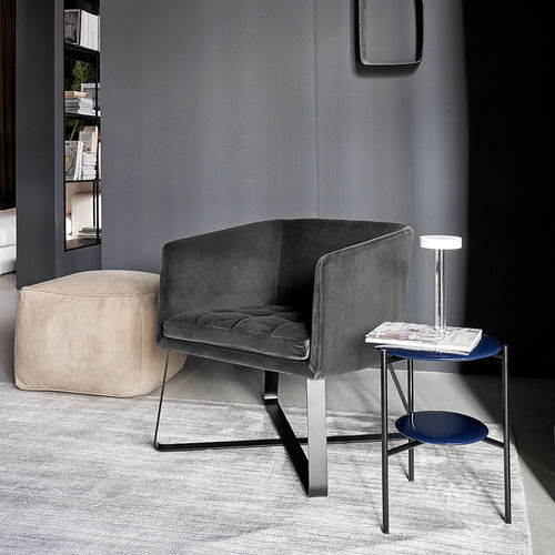 Fauteuil contemporain - LOLYTA - MERIDIANI - en tissu / en cuir / avec revêtement amovible