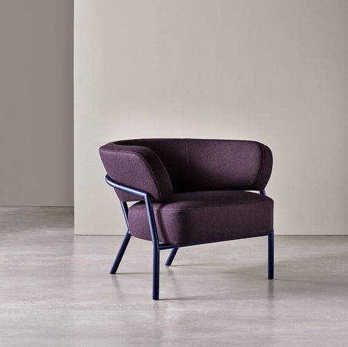 Fauteuil contemporain - NANÌ - MERIDIANI - en tissu / en cuir / en métal