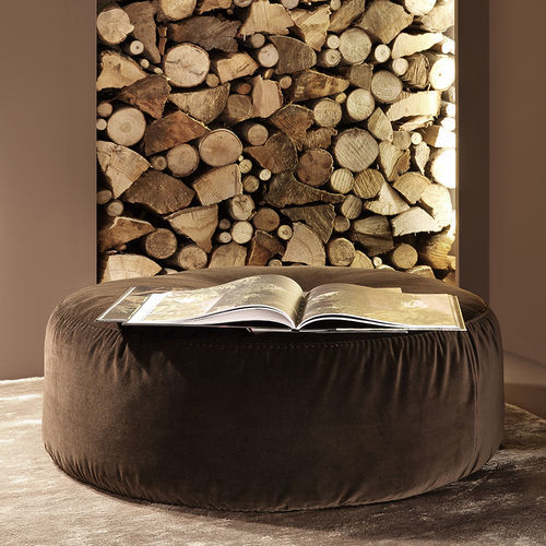 Ottoman contemporain - SCOTT - MERIDIANI - en cuir / en tissu / rond