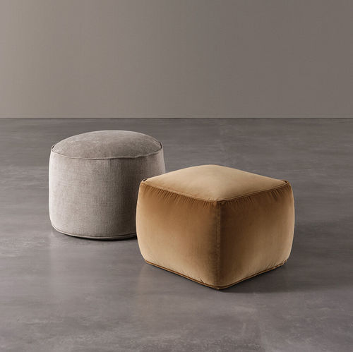 Pouf contemporain - TOTO' - MERIDIANI - en cuir / en tissu / carré