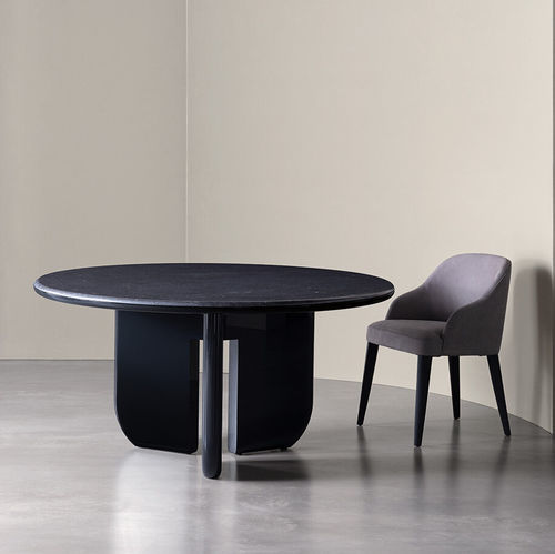 Table à manger contemporaine - ITALO - MERIDIANI - en bois / en marbre / avec piètement en bois