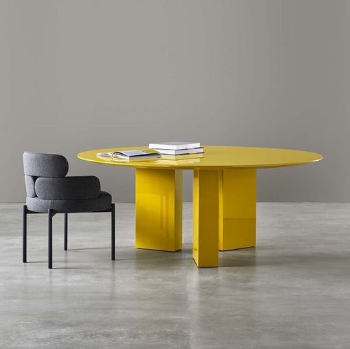 Table à manger contemporaine - PLINTO - MERIDIANI - en chêne / en bois laqué mat / en bois laqué brillant