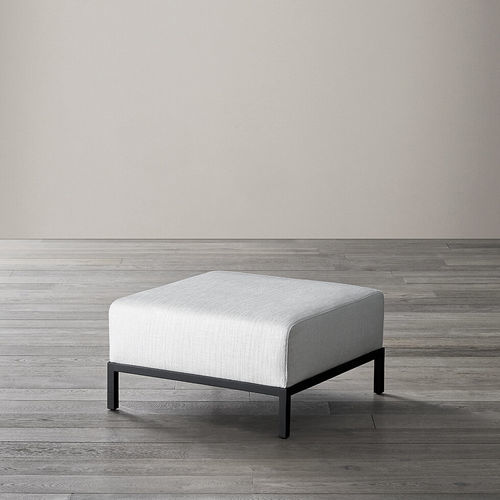 Ottoman contemporain - BERRY - MERIDIANI - en cuir / en bois / en tissu