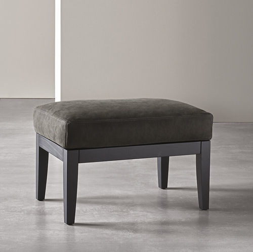 Pouf contemporain - FORREST - MERIDIANI - en cuir / en chêne / en tissu