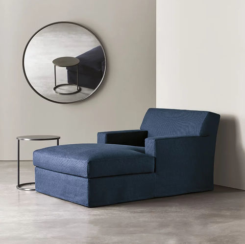 Chaise longue contemporaine - JAMES - MERIDIANI - en tissu / en cuir / en bois