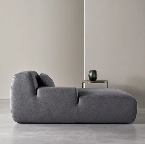 Méridienne contemporaine - NORTON - MERIDIANI - en tissu / en cuir / en bois