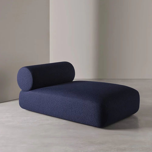Chaise longue contemporaine - OSCAR - MERIDIANI - en tissu / en cuir / en bois