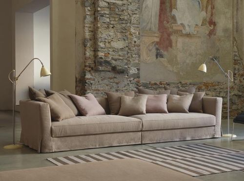 Canapé contemporain - LINK  - Verzelloni - en coton / marron / 2 places