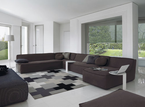 Canapé d'angle - NOE  - Verzelloni - contemporain / en tissu / marron