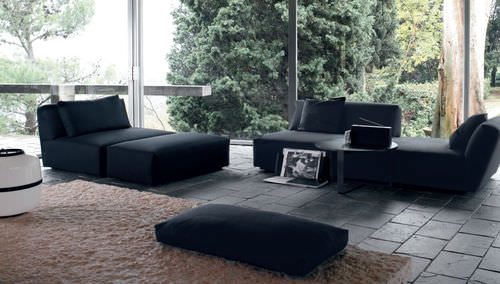 Chaise longue contemporaine - ITACA  - Verzelloni - en tissu / noire / par Studio Lievore Altherr Molina