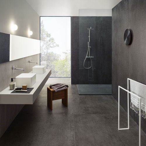 Carrelage en grès cérame - SLIMTECH CONCRETO : DARK - LEA CERAMICHE - finition naturelle / laminé / d'intérieur