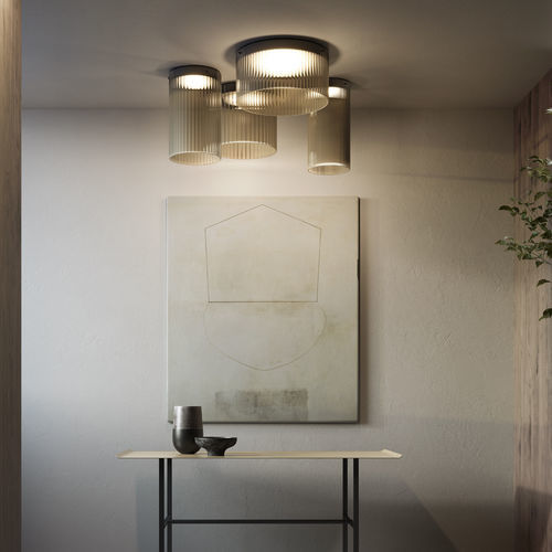 Plafonnier contemporain - GIASS  - Kundalini - rond / en verre / en métal