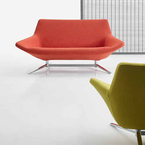 Canapé contemporain - Metropolitan '14 - B&B Italia - en tissu / en cuir / avec accoudoirs