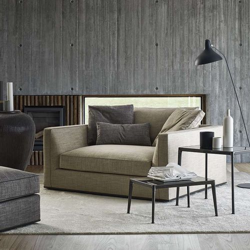 Fauteuil contemporain - Richard - B&B Italia - en tissu / en cuir / en acier